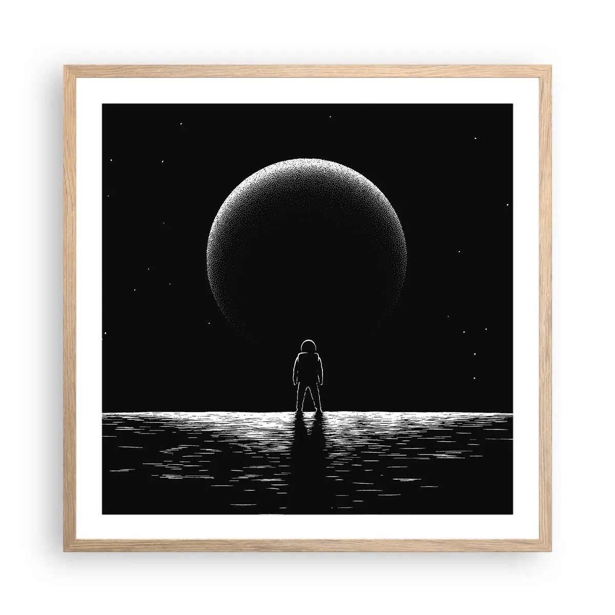 Poszter világos tölgy keretben - Szemtől szemben - 60x60 cm