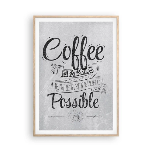 Poszter világos tölgy keretben - Hogy nem lehet szeretni a kávét - 70x100 cm