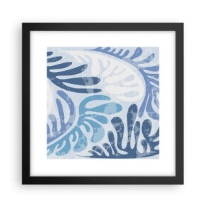Poszter fehér keretben - Kék páfrányok - 30x30 cm