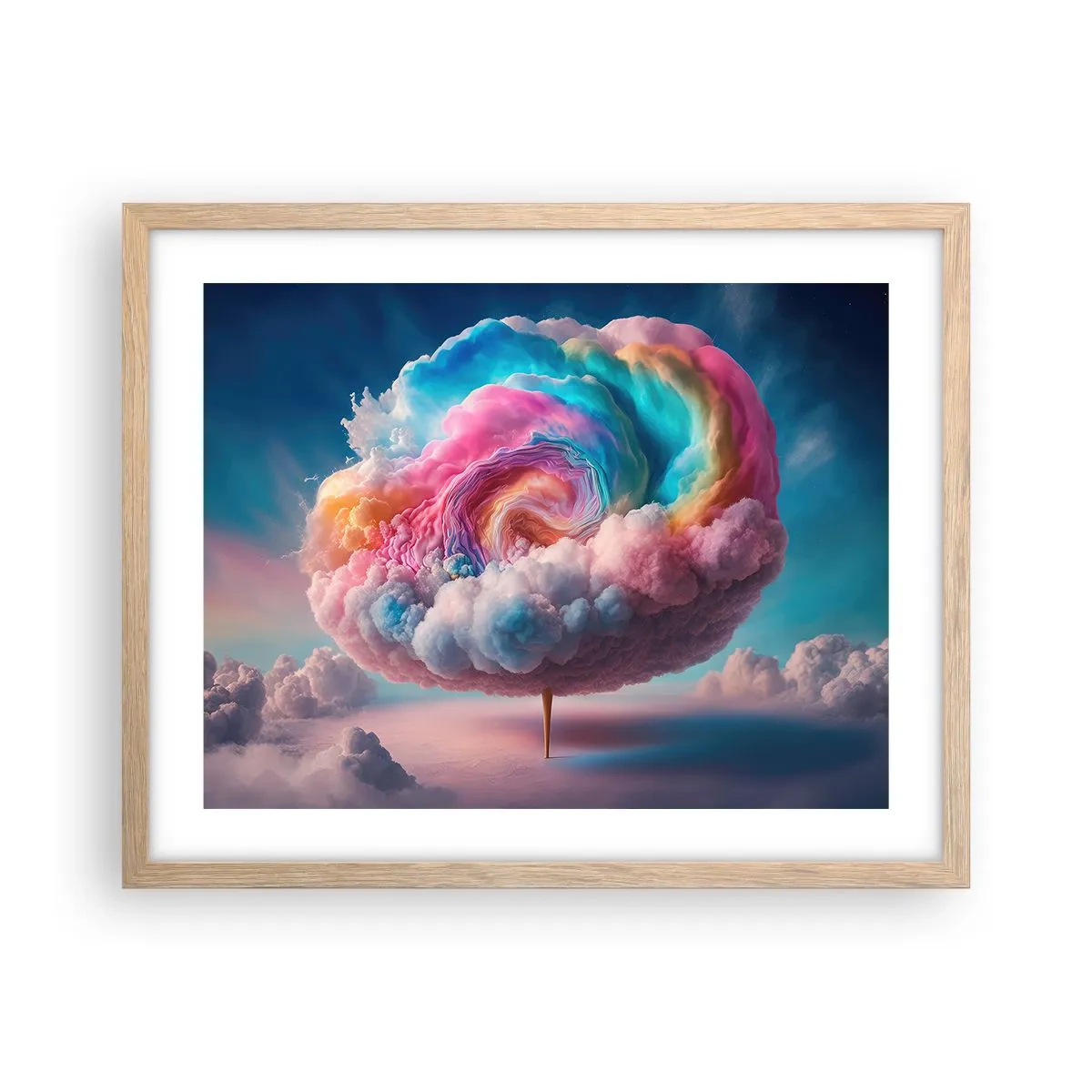 Poszter világos tölgy keretben - Álom egy vidámparkról - 50x40 cm