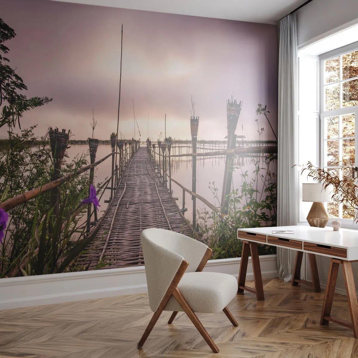 Fotótapéta Premium Canvas - Nyugalom és csend Ázsiában - Tájkép, Folyó, Bambusz - 300x210 cm