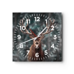 Falióra, Óra - Az erdő királya koronázva - 30x30 cm