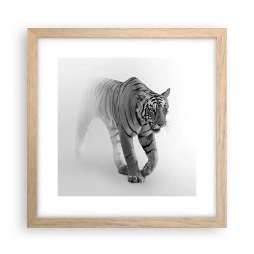 Poszter világos tölgy keretben - Elrejtőzik a ködben - 30x30 cm