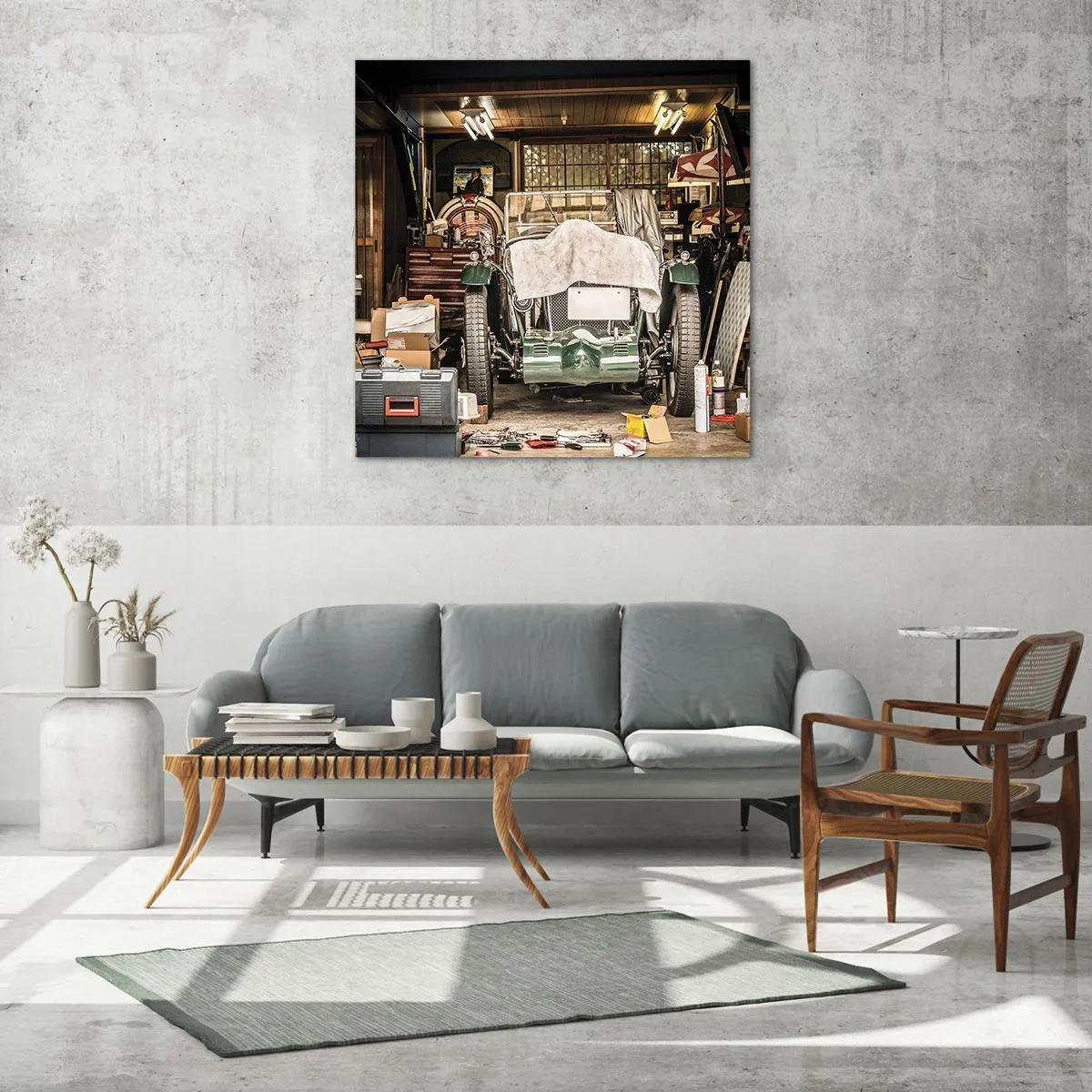 Üveg kép - Vissza a múltba - 70x70 cm