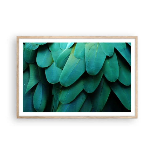 Poszter világos tölgy keretben - A papagájtermészet precizitása - 91x61 cm