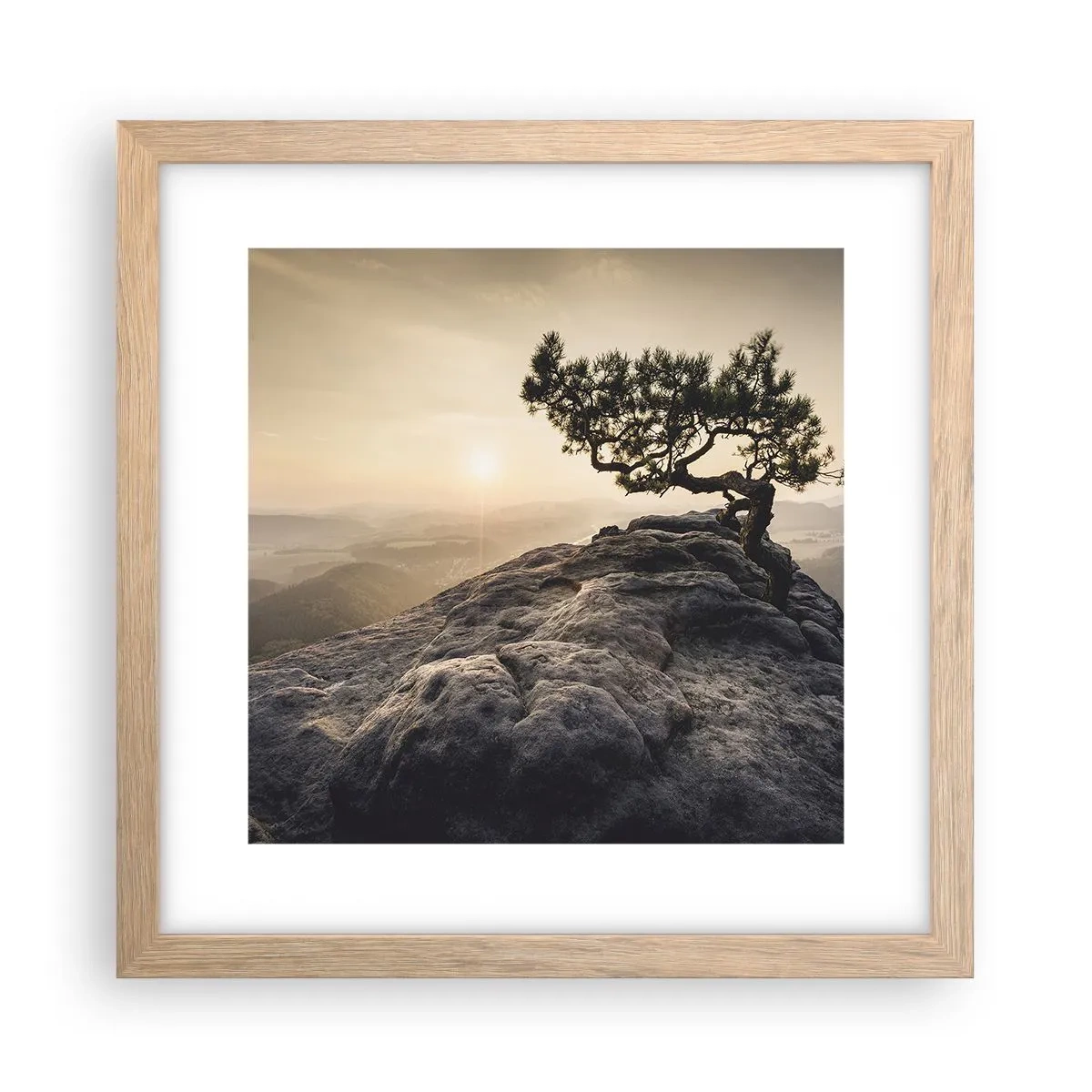 Poszter világos tölgy keretben - Az élet mindig győz - 30x30 cm