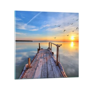 Üveg kép - Menj egyenesen a nap felé - 40x40 cm