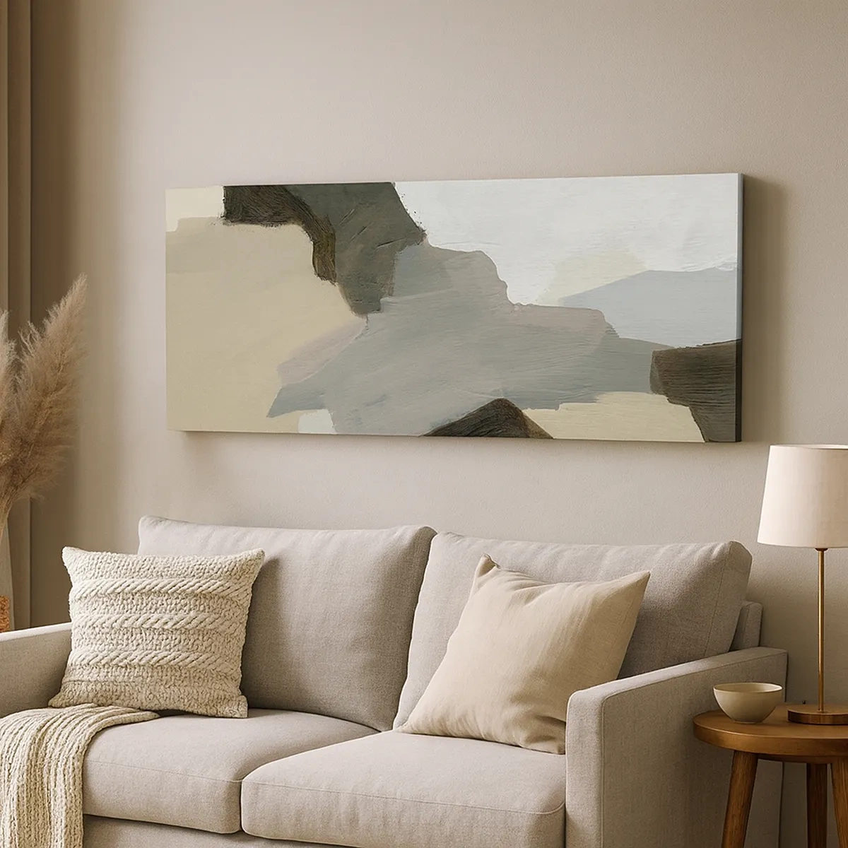 Vászonkép - Absztrakció: a szürke elválasztásai - 30x30 cm