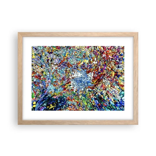Poszter világos tölgy keretben - Cseppes ólomüveg - 40x30 cm