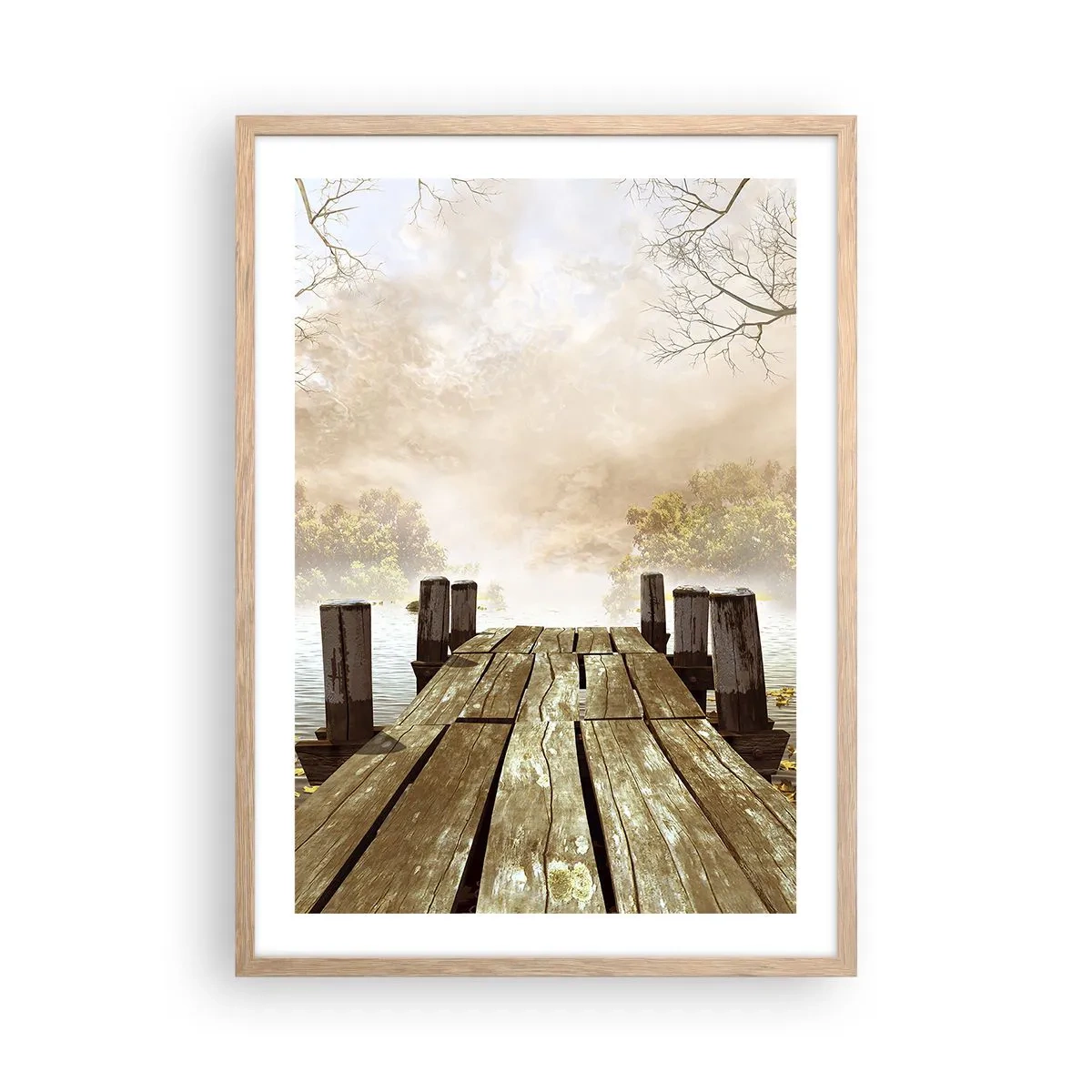 Poszter világos tölgy keretben - Az ősz enyhe szomorúsága - 50x70 cm