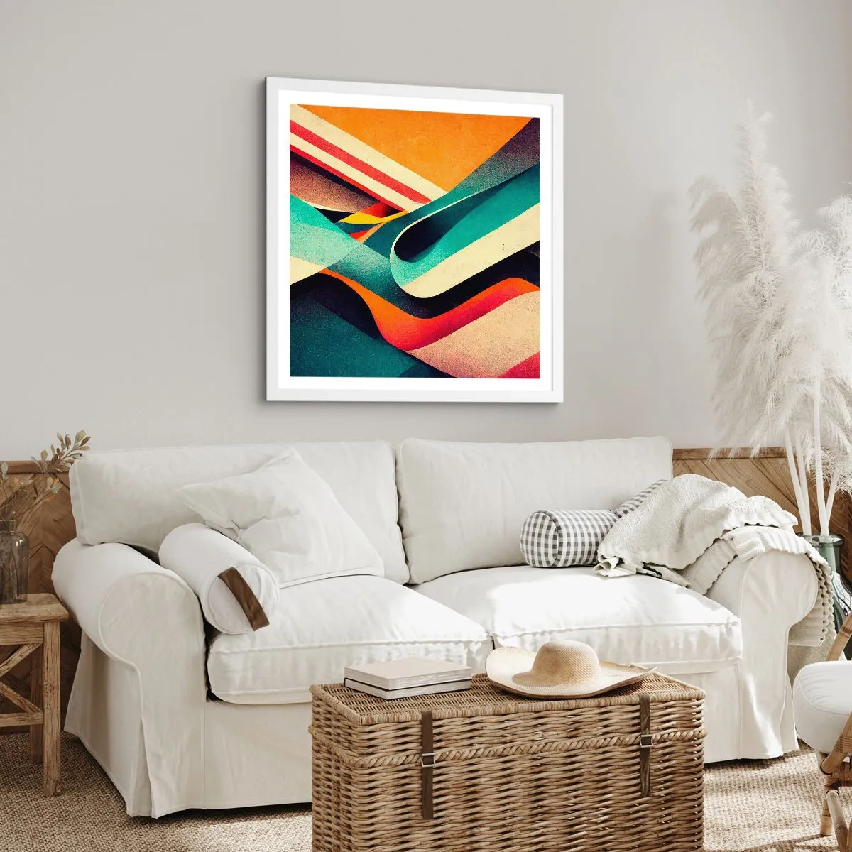 Poszter fekete keretben - Intenzív kompozíció - 60x60 cm