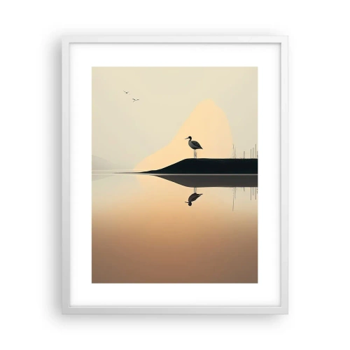 Poszter fekete keretben - Ember a tavon - 40x50 cm