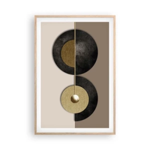 Poszter világos tölgy keretben - Variációk egy kör körül - 61x91 cm