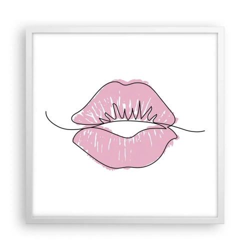 Poszter fekete keretben - Készen állsz a csókra? - 50x50 cm