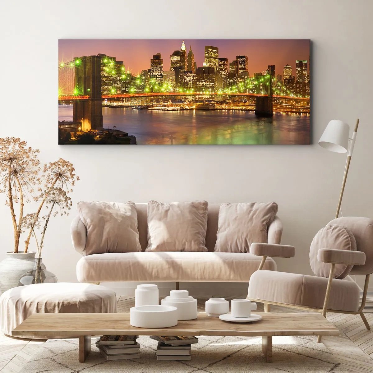Vászonkép - Itt soha nem alszik el a fény - 90x30 cm