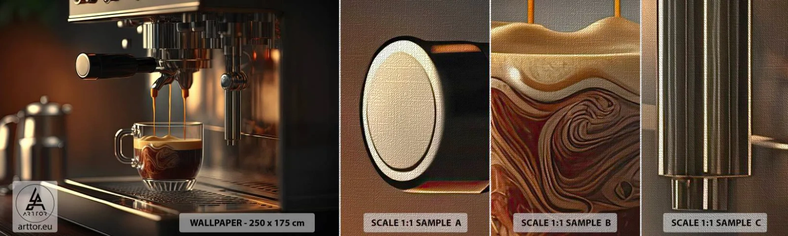 Fotótapéta Minta Premium Canvas - Egy érzéki főzet - Kávé, Kávéautómata, Gasztronómia - 100x30 cm