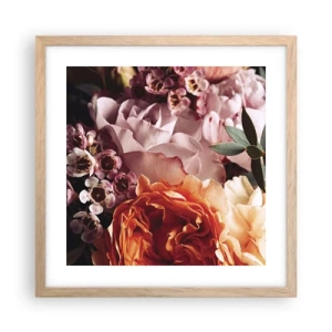 Poszter világos tölgy keretben - Szépségbe burkolózva - 40x40 cm