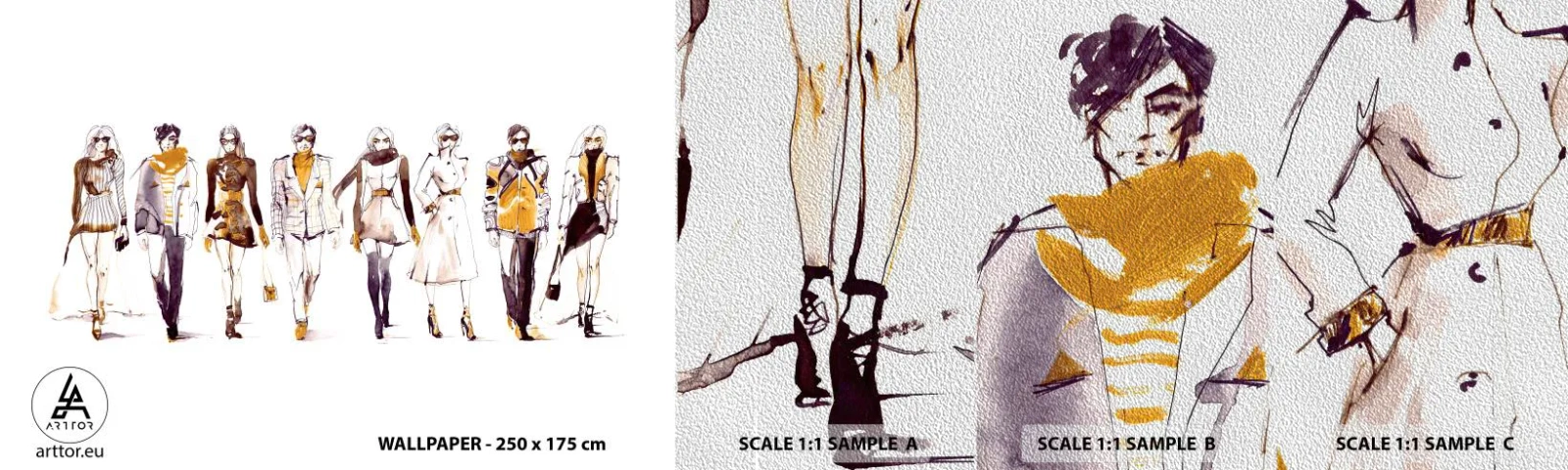 Fotótapéta Minta Premium Sand - Nem kikényszerített sikk, szabad elegancia - Nő, Modell, Divat - 100x30 cm