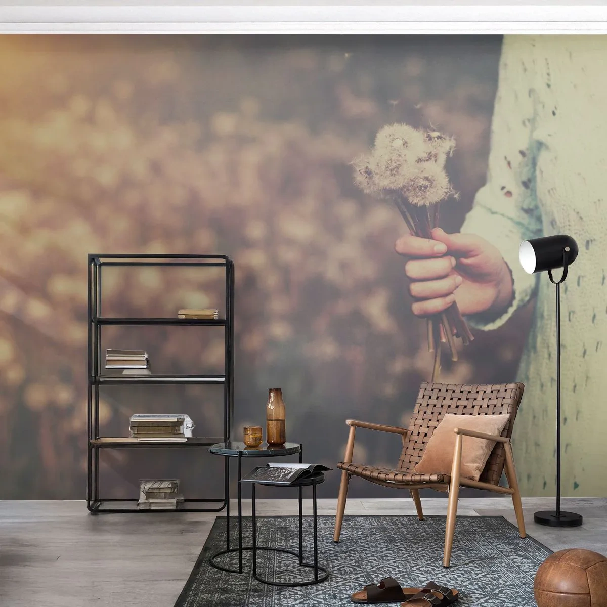 Fotótapéta Premium Sand - Kérem, állítsd meg őket - Pitypang, Rét, Természet - 450x315 cm