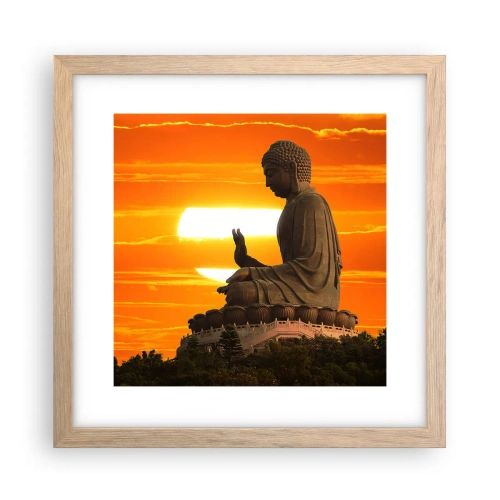 Poszter világos tölgy keretben - Félelem nélkül a világtól - 30x30 cm