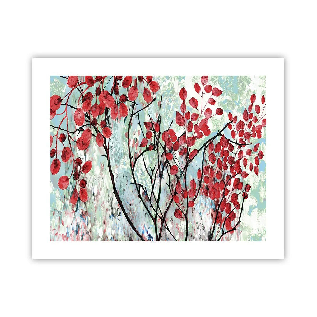 Poszter - Fa skarlát színben - 50x40 cm