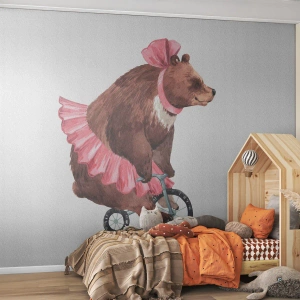 Öntapadós Fotótapéta Deluxe Sticker - Micsoda cirkusz! - Medve, Cirkusz, Lányos - 100x70 cm