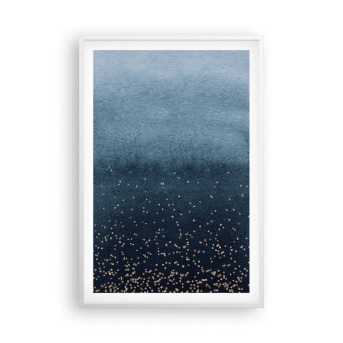 Poszter fekete keretben - Kompozíció - kék fázisok - 61x91 cm