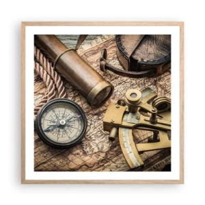 Poszter világos tölgy keretben - Állítson be egy irányt - 60x60 cm