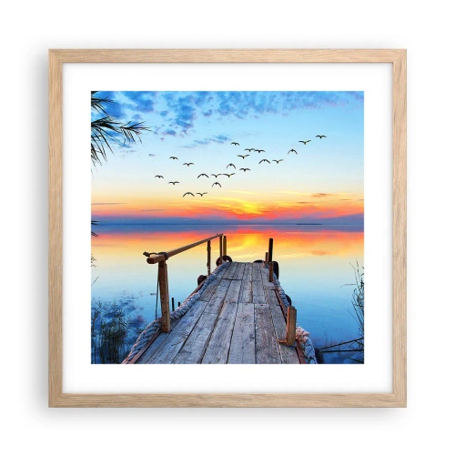 Poszter világos tölgy keretben - Ideje visszamenni… - 40x40 cm
