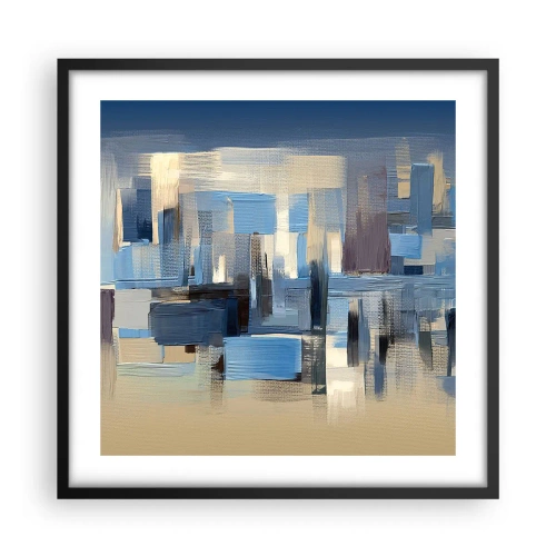 Poszter fehér keretben - Kék építmény - 50x50 cm