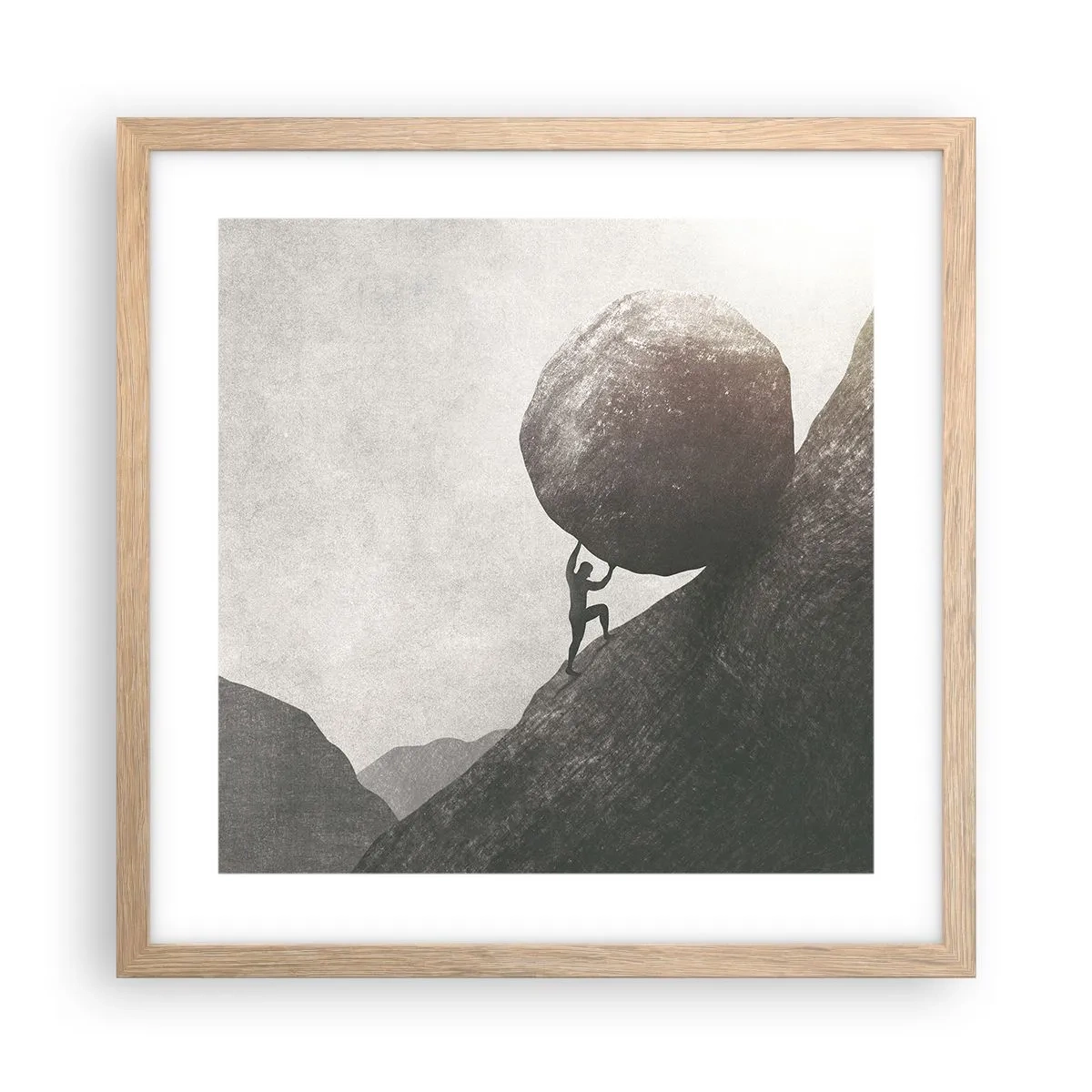 Poszter világos tölgy keretben - Hiszek minden remény ellenére - 40x40 cm