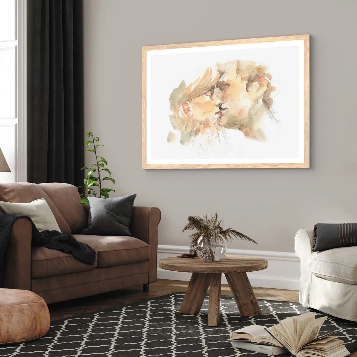 Poszter világos tölgy keretben - Meglelt másik fél? - 70x50 cm
