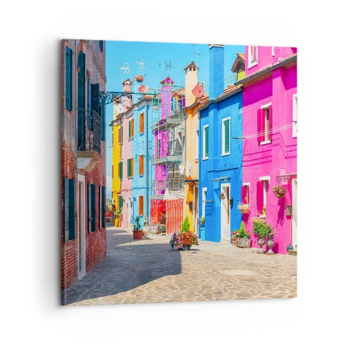 Vászonkép - Város "A papagájoknál" - 60x60 cm