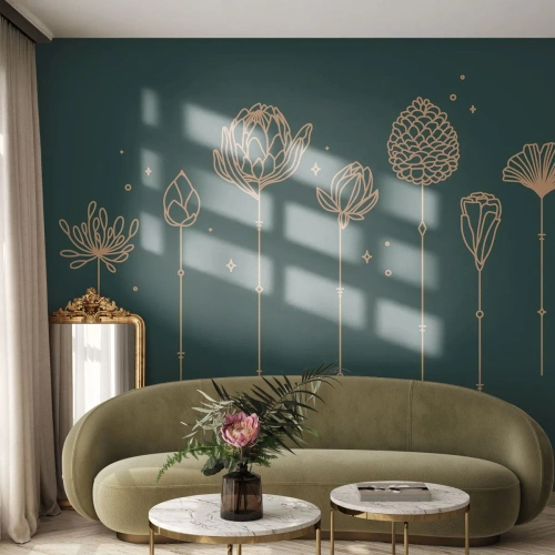 Fotótapéta Premium Sand - A ZIÓŁkowski család - Virágok, Art Deco, Minimalista - 100x70 cm