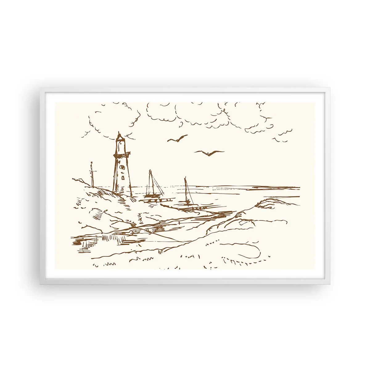 Poszter fekete keretben - A nyár emlékeinek vázlata - 91x61 cm