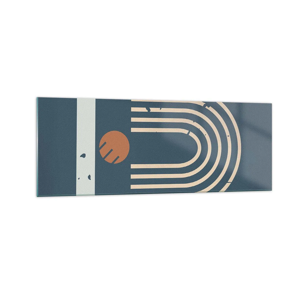 Üveg kép - Geometria sötétkék háttéren - 140x50 cm