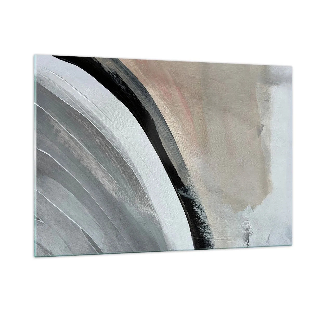 Üveg kép - Kompozíció: a fekete és szürke íve - 120x80 cm