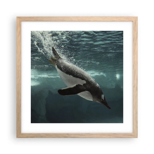 Poszter világos tölgy keretben - Üdv a világomban - 40x40 cm