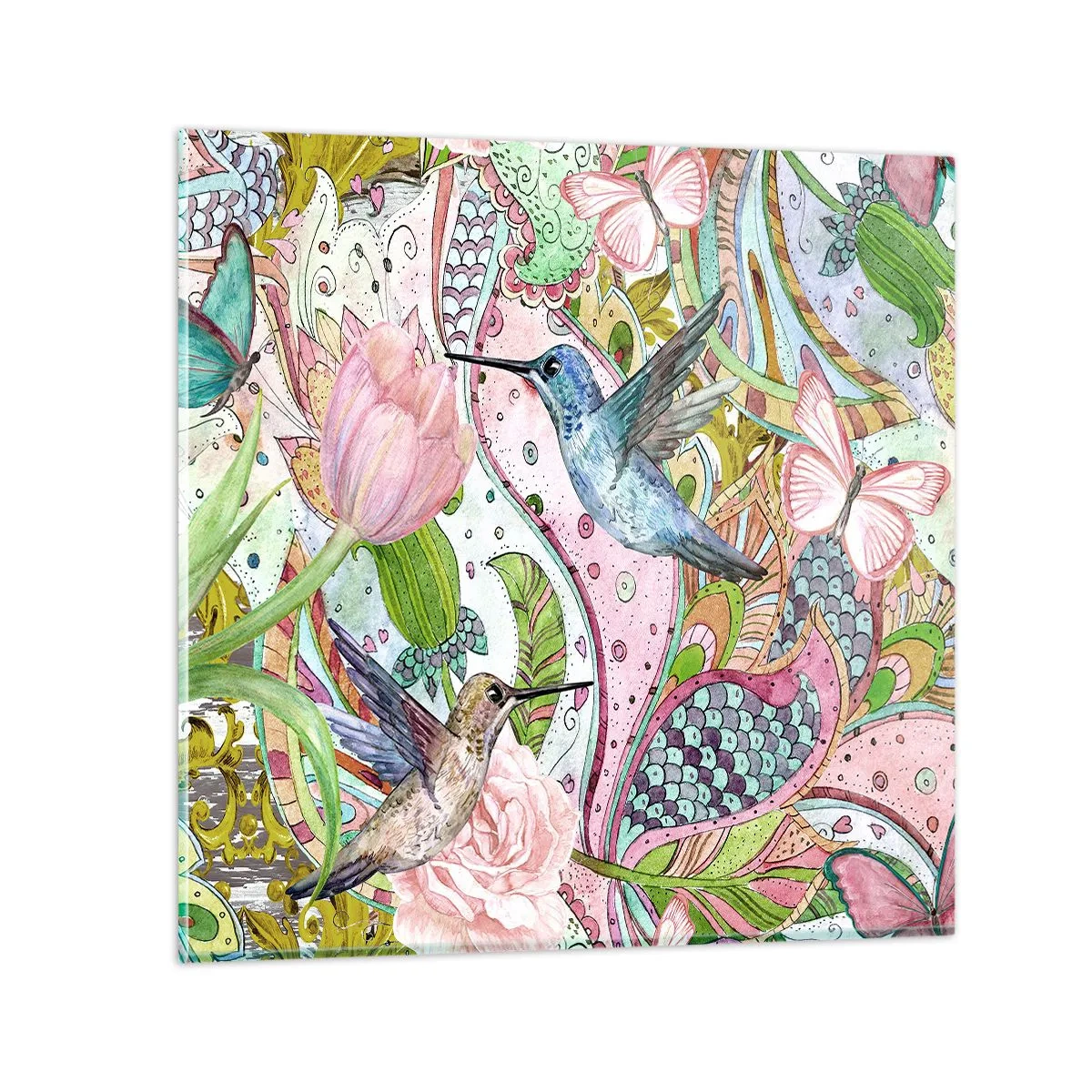 Üveg kép - Szőlőbe gabalyodva - 30x30 cm