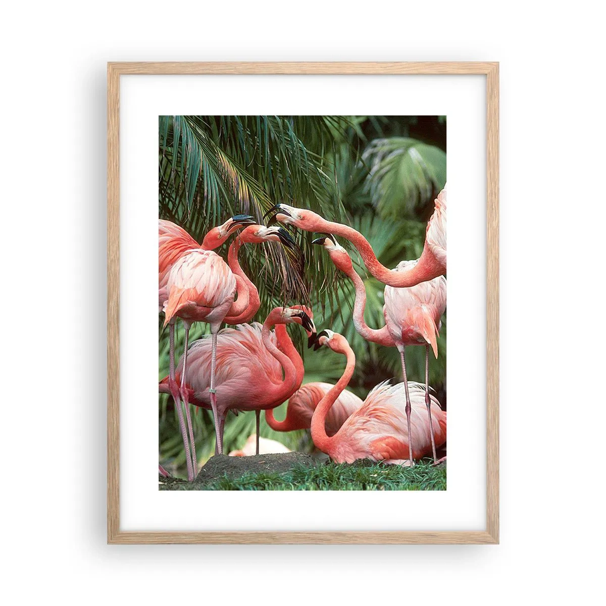 Poszter világos tölgy keretben - Délutáni pletyka - 40x50 cm