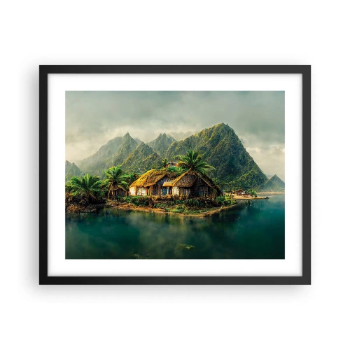 Poszter fehér keretben - Trópusi paradicsom - 50x40 cm