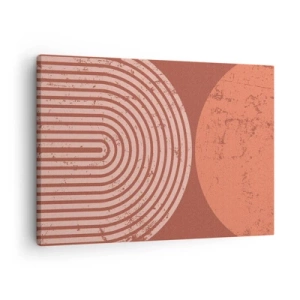 Vászonkép - Geometrikus minták terrakotta árnyalatokban vintage háttéren - 70x50cm - Szoros kapcsolat - Modern fali dekoráció nappalihoz és hálószobához ARTTOR