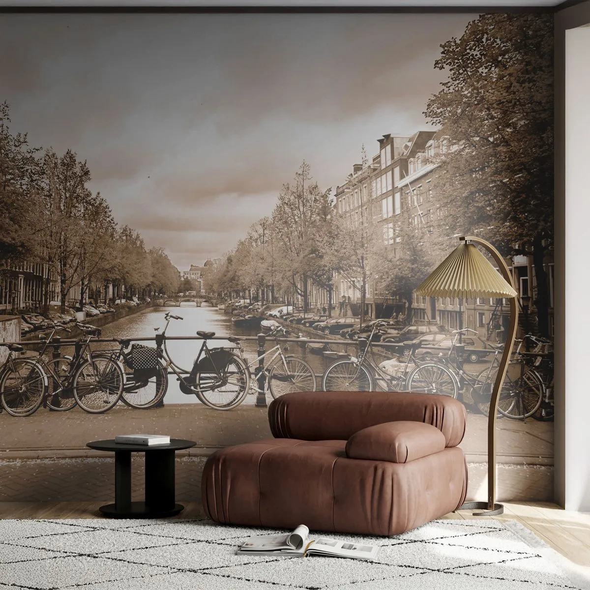 Fotótapéta Premium Sand - Holland hangulat - Város, Amszterdam, Kerékpár - 350x256 cm