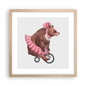 Poszter világos tölgy keretben - Micsoda cirkusz! - 40x40 cm