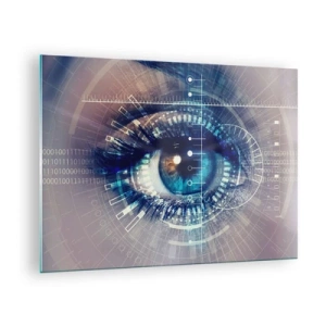 Üveg kép - Digitális szem futurisztikus technológiával és adattémával - 70x50cm - Azt hiszed, hogy ismersz - Modern fali dekoráció nappalihoz és hálószobához ARTTOR
