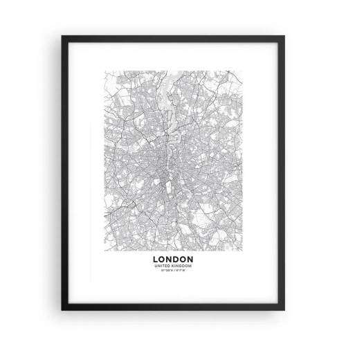 Poszter fehér keretben - A londoni labirintus térképe - 40x50 cm