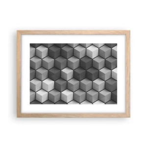 Poszter világos tölgy keretben - Kubista kirakós - 40x30 cm