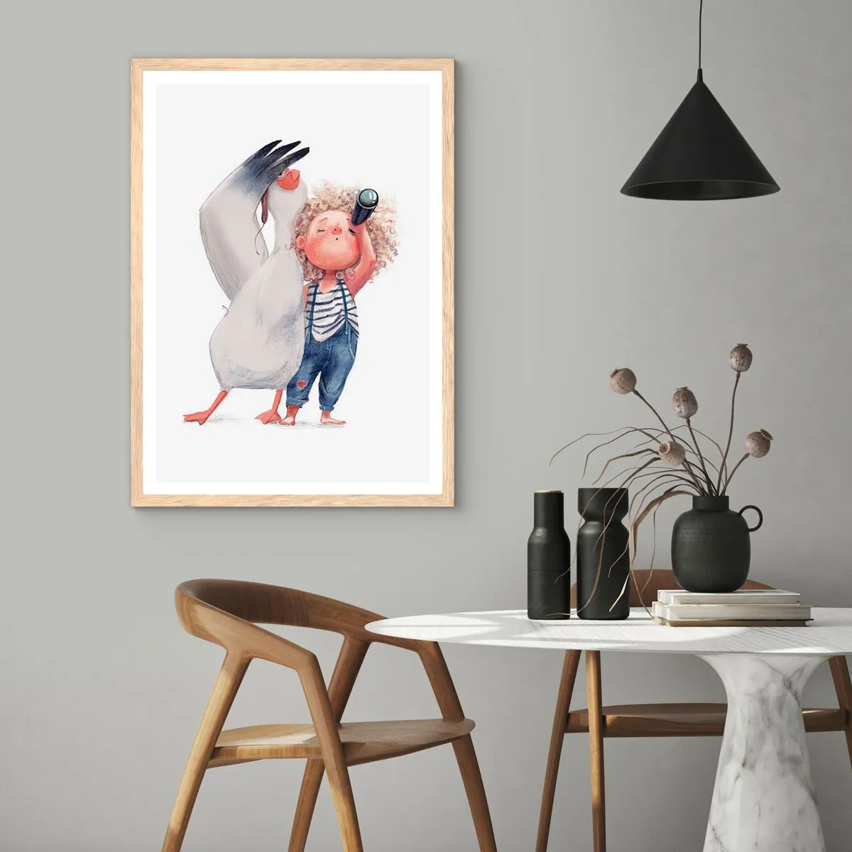 Poszter világos tölgy keretben - Nagy utazási terve - 50x70 cm