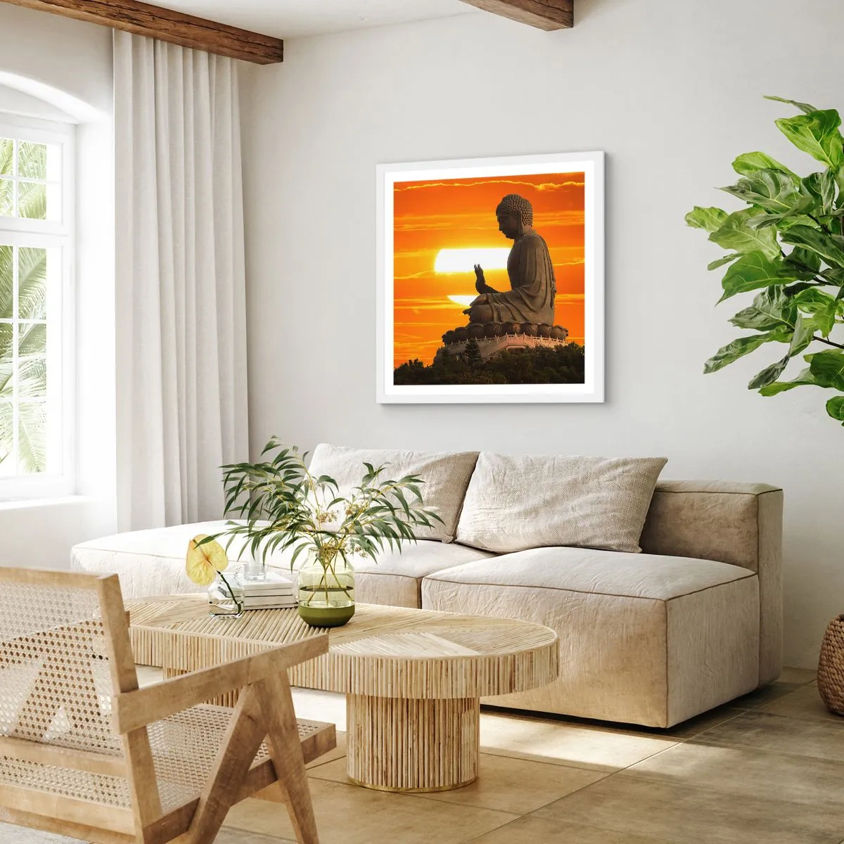 Poszter fekete keretben - Félelem nélkül a világtól - 40x40 cm