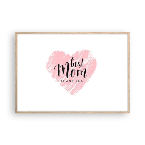 Poszter világos tölgy keretben - Mindig a megfelelő pillanat - 100x70 cm